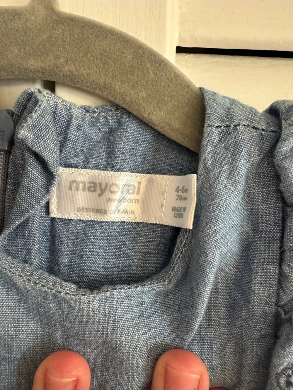 Mayoral Newborn Denim Romper 4-6 m 70 cm